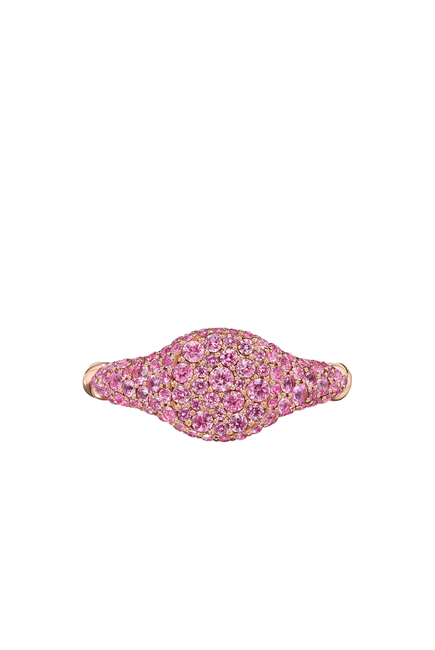 Petite Pinky Ring, 18k Pink Gold & Pink Sapphires